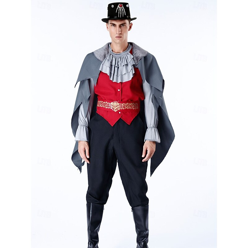 Vampire Halloween Outfits Fancy Costume Cosplay Adults' Men's Halloween Carnival Performance Party Easy Halloween Costumes Dress Up3