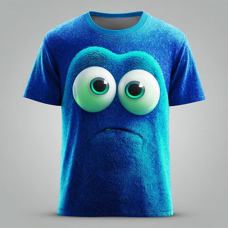 Men's Optical Illusion 3D Funny Emotes T Shirt Short Sleeve T shirt 3D Print Crew Neck Shirt Exaggerated Designer Party Daily Holiday Green 1# Green 2# Red Summer Spring All Seasons Clothing Apparel3