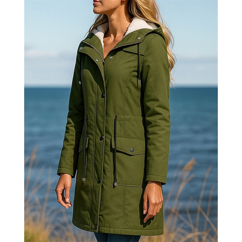 Women's Hiking Jacket Fleece Jacket Thermal Jacket Winter Outdoor Thermal Warm Windproof Top Black Pink Army Green Red Dark Blue3