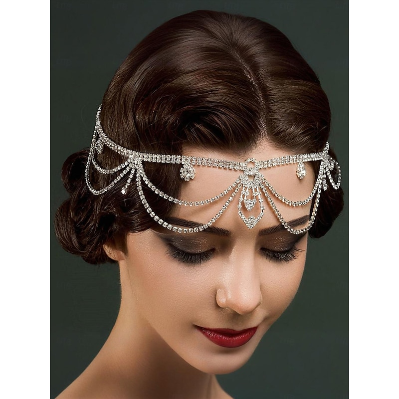 Women's 1920s Gatsby Rhinestone Headpiece Vintage Flapper Hair Accessory for Gatsby Themed Balls and Halloween Parties2