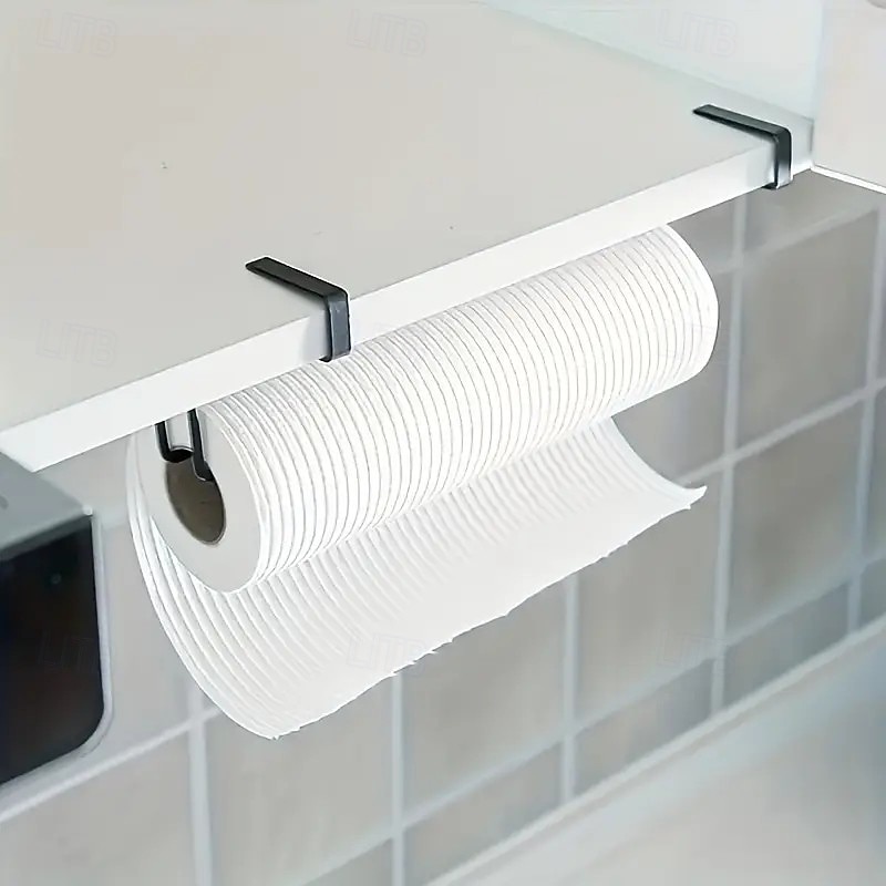 Hole-Free Wall-Mounted Paper Towel Holder, Space-Saving Design for Kitchen and Bathroom, Modern Minimalist Style, Easy Installation2