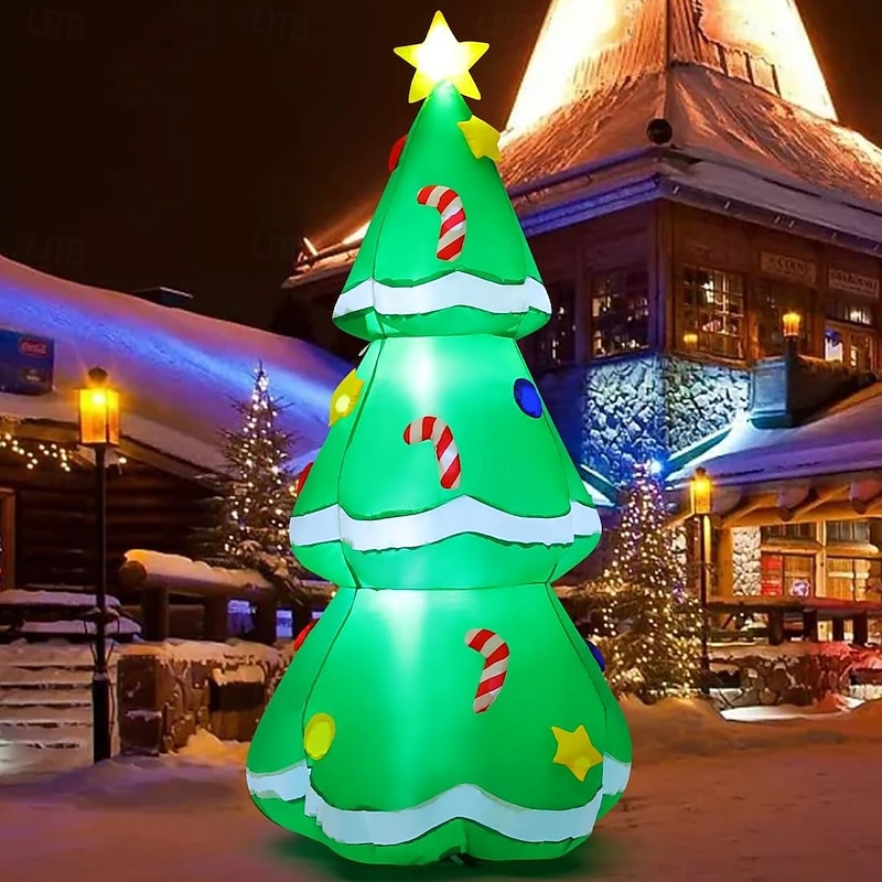 1 Pc 1.5M/5FT Christmas LED with lights Christmas tree inflatable air model voice controlled music color lights flashing indoor and outdoor gathering courtyard lawn decoration lights EU/US/UK/AU Plug3