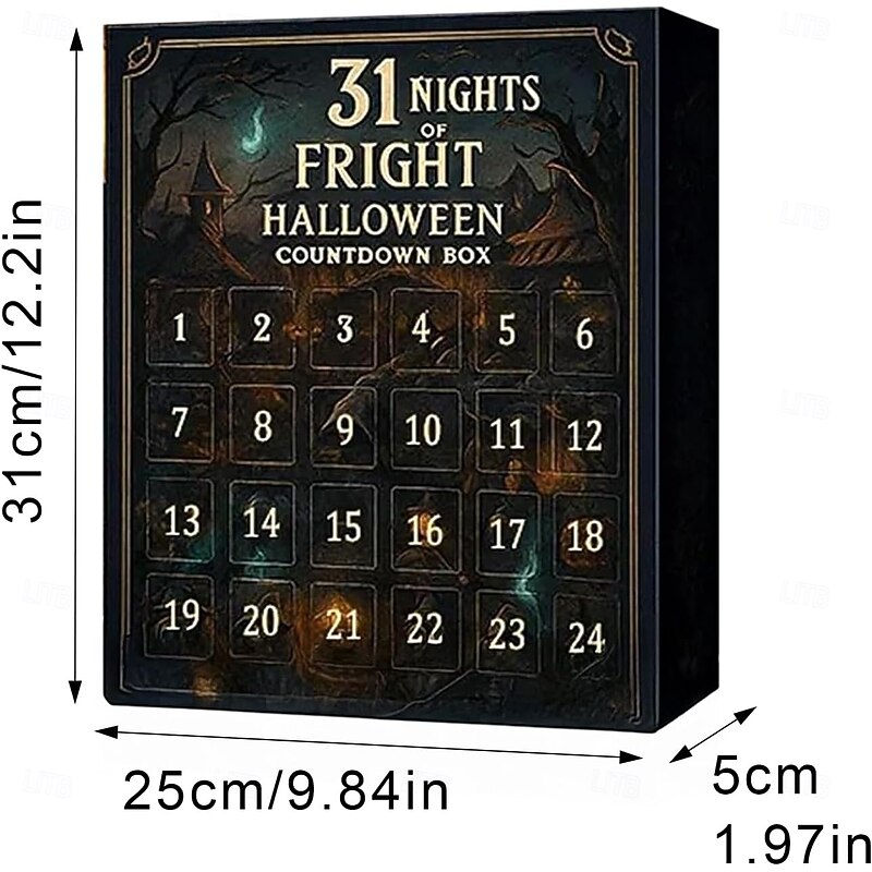 31 Nights of Fright Halloween Countdown Box Advent Calendar with Figurines Unusual Scary Dolls Advent Calendar Decor Gifts, Scary Dolls, Mini Decorations Surprise Hallween Xmas Gifts4