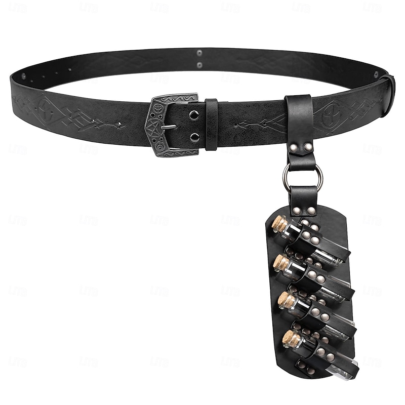 Medieval Renaissance Waist Belt Viking Fancy Dress Men's Women's Celtic Viking Fantasy Halloween Carnival Performance LARP Adults' Belt Magic Bottle All Seasons