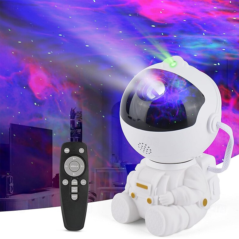 Astronaut LED Starry Sky Projector LED Star Projector Galaxy Projector with Remote Control Adjustable Speed and Brightness Night Light Projector Aurora Lights Projector