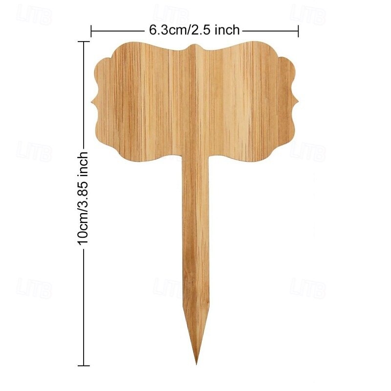 50pcs Bamboo Plant Labels with Marker Pen - Recycled Wood Garden Markers Light Brown Weather-Resistant Plant Tags for Flowers Succulents Herbs Indoor & Outdoor4