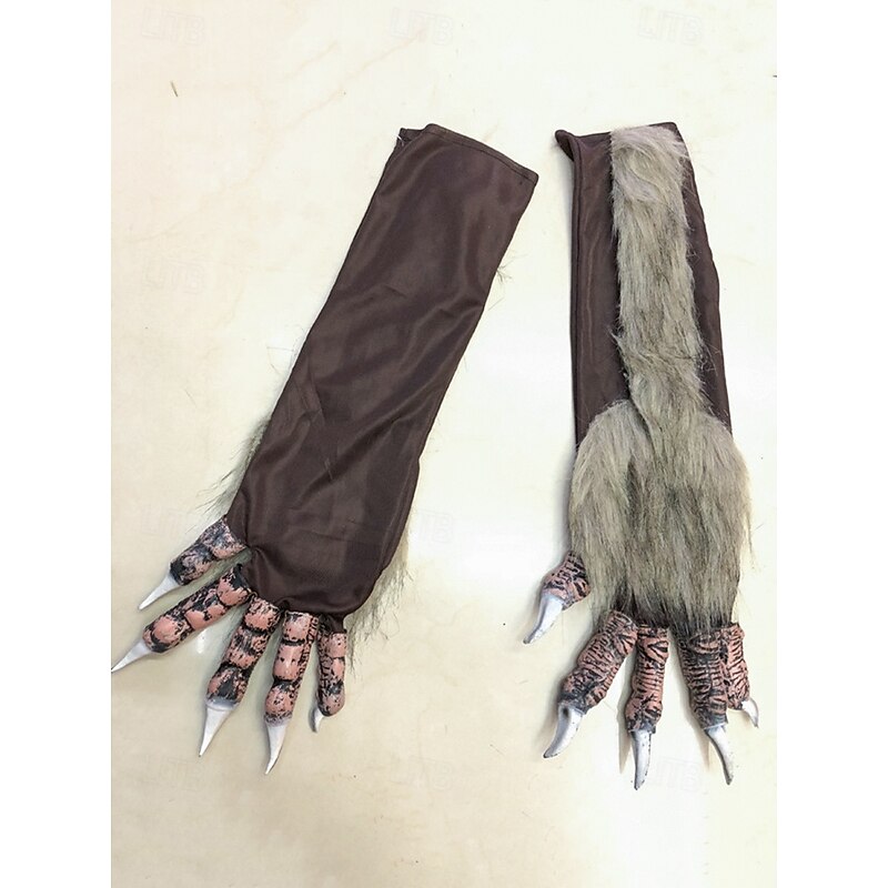 Men's Halloween Werewolf Claw Gloves – Long Hairy Monster Hands with Sharp Fingertips for Cosplay, Costume Parties and Themed Events4