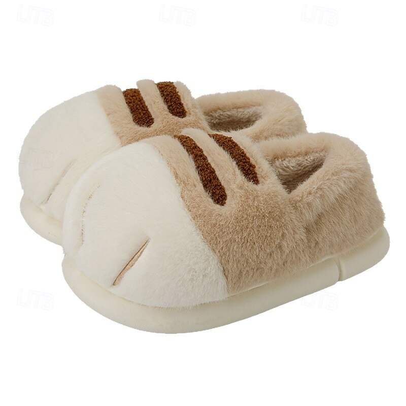 Cute Cat Paw Slippers for Women and Men, Winter Warm Fluffy Animal Paw Platform Slippers, Soft Cozy Indoor Shoes4