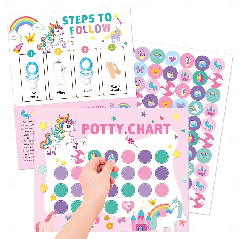 Potty Training Stickers Potty You Pee on Toilet Reveal Stickers Chart Reusable Pee Decals Color Changing Seat Toilet Targets for Boys Girls Kids Training Use