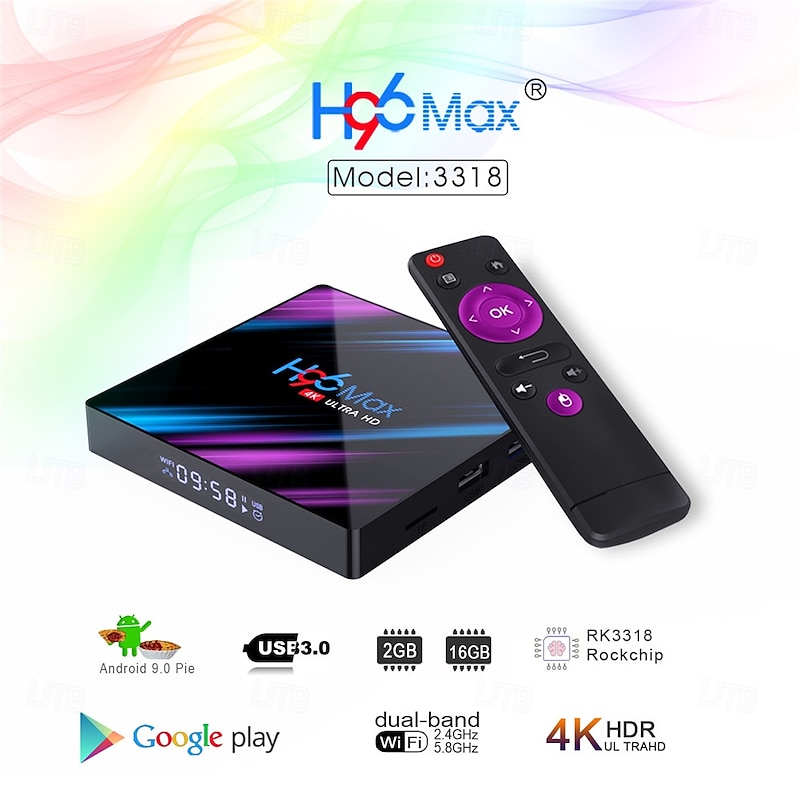 Android 10.0 TV Box H96MAX Bluetooth 4.0 4K 4K Support H.265 Cortex-A53 2GB 4GB 64GB 32GB 16GB