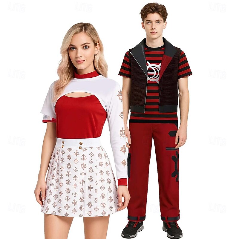 Zombie School Zombies 4 Nova Outfits Theme Party Costume Halloween Group Couples Costumes Movie Party Couples Preppy Halloween Movie Cosplay for Women's Girls' Kid's Adults' Halloween Masquerade
