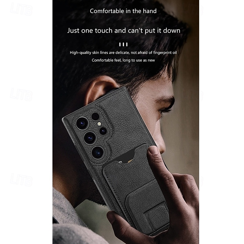 Phone Case For Samsung Galaxy S25 S24 S23 S22 Plus  Ultra A56 A16 A55 5G A15 A54 Back Cover with Stand Holder Card Slot Shockproof Retro TPU PU Leather3