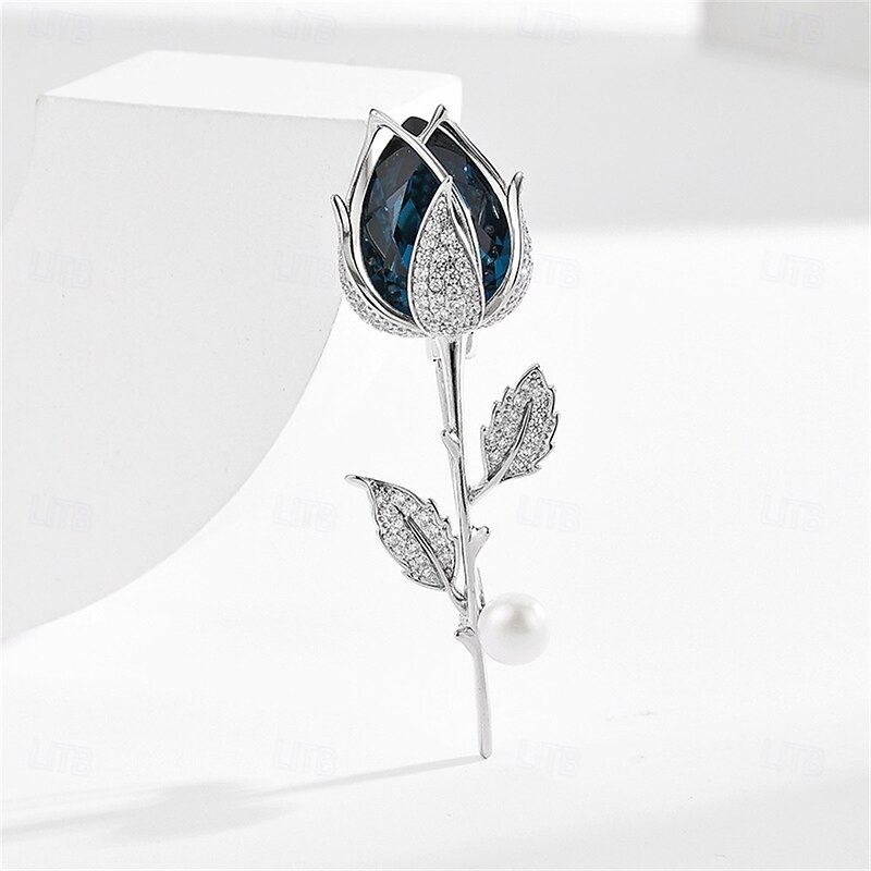 Brooches Classic Retro Flower Fashion Simple Brooch Jewelry Silver For Wedding Party Gift Engagement Prom Festival4