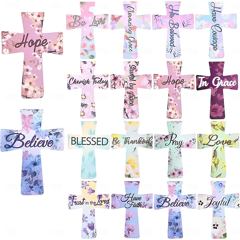 12/16/24PCS Magnetic Cross Bookmarks Gifts, Christian Magnetic Bookmarks for Women, Magnetic Bible Verse Book Marks with Inspiration Sayings, for Bible Study, Readers, Teachers, Students2