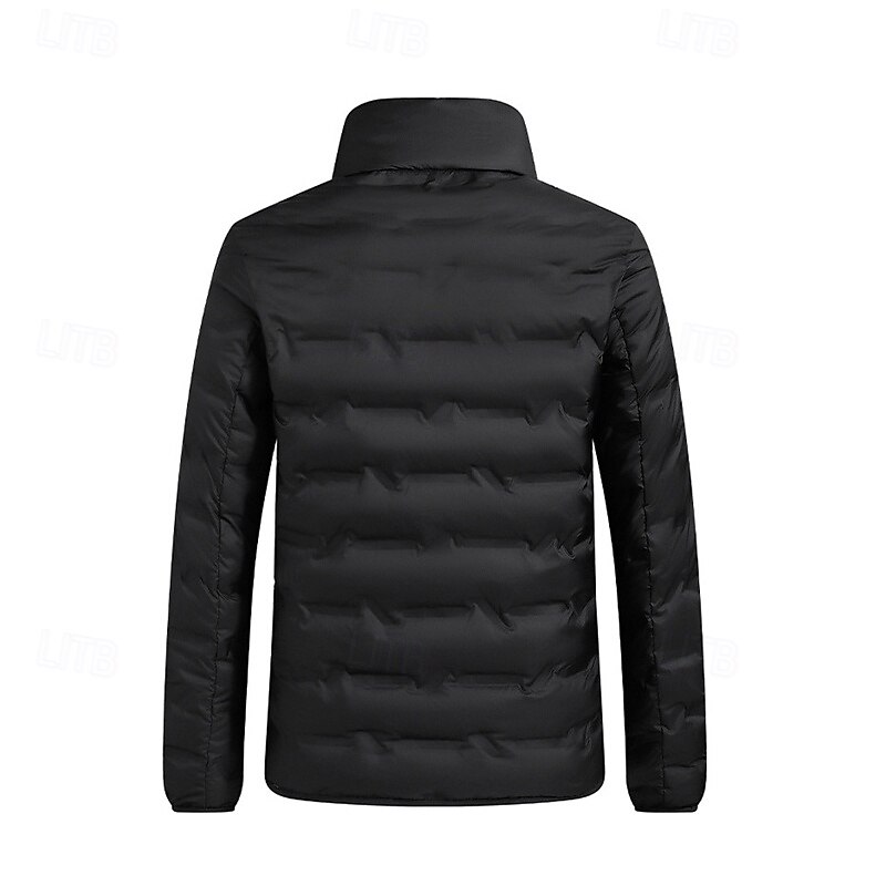 Men's Winter Jacket Down Jacket Puffer Jacket Padded Jacket Pocket Gray Duck Down Vacation Daily Wear Date Regular Fashion Casual Comfortable Thermal Warm Fall Winter Solid / Plain Color Black Blue3