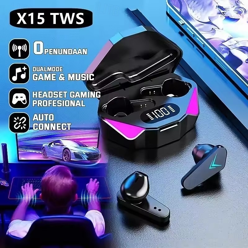X15 True Wireless Headphones TWS Earbuds In Ear Bluetooth 5.3 Sports for Apple Samsung Huawei Xiaomi MI  Trekking Running Office Business Mobile Phone Gaming