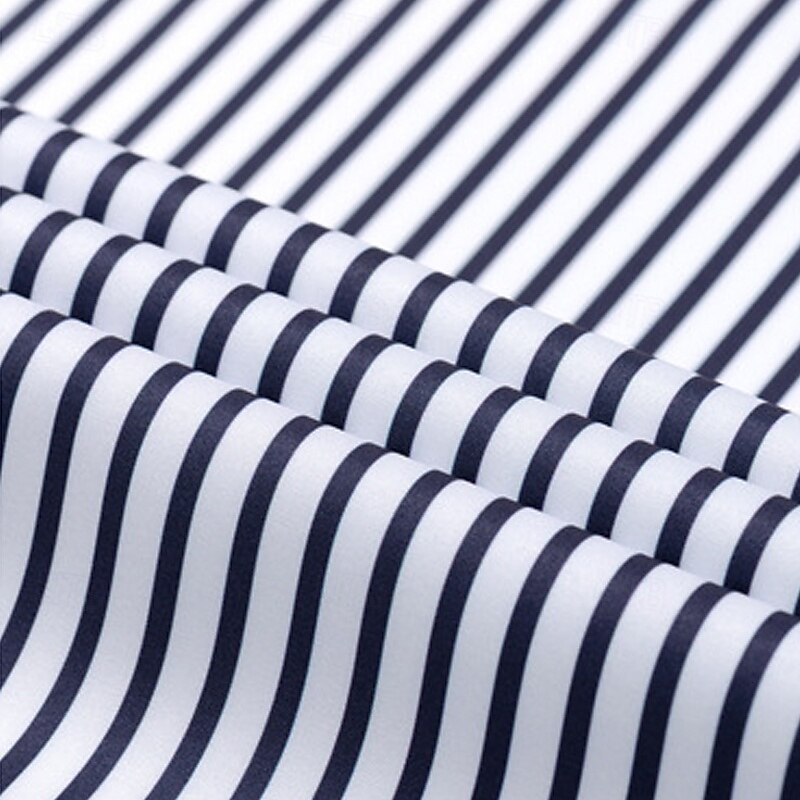 Men's Shirt Dress Shirt Non Iron Shirt Striped Shirt Button Up Shirt Vertical Stripes Wedding Outdoor Light Blue Black White Pink Long Sleeve Collar Summer Spring Clothing Apparel Color Block4