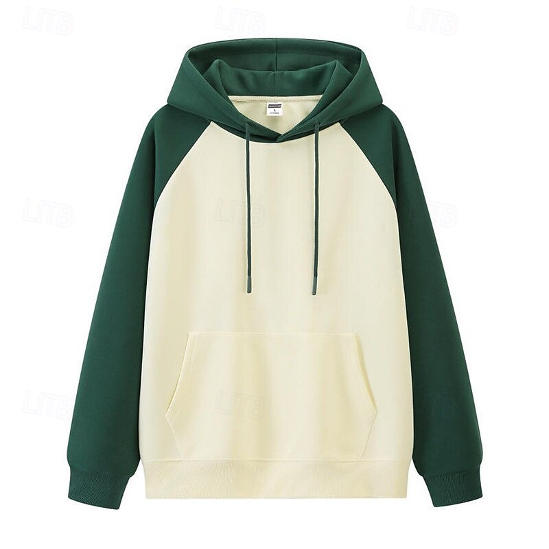 Men's Hoodie Black Wine Navy Blue Green Light Blue Hooded Color Block Patchwork Pocket Sports & Outdoor Daily Holiday Polyester Streetwear Basic Casual Spring Fall Clothing Apparel Hoodies4
