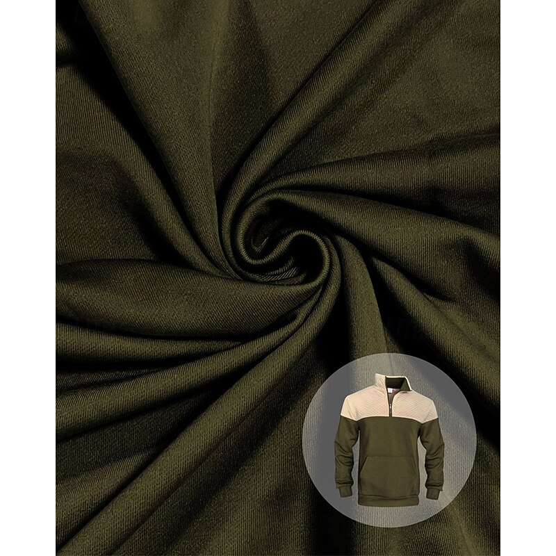 Men's Sweatshirt Quarter Zip Sweatshirt Black Army Green Navy Blue Khaki Gray Half Zip Color Block Jacquard Patchwork Pocket Sports & Outdoor Daily Holiday Polyester Streetwear Basic Casual Spring3