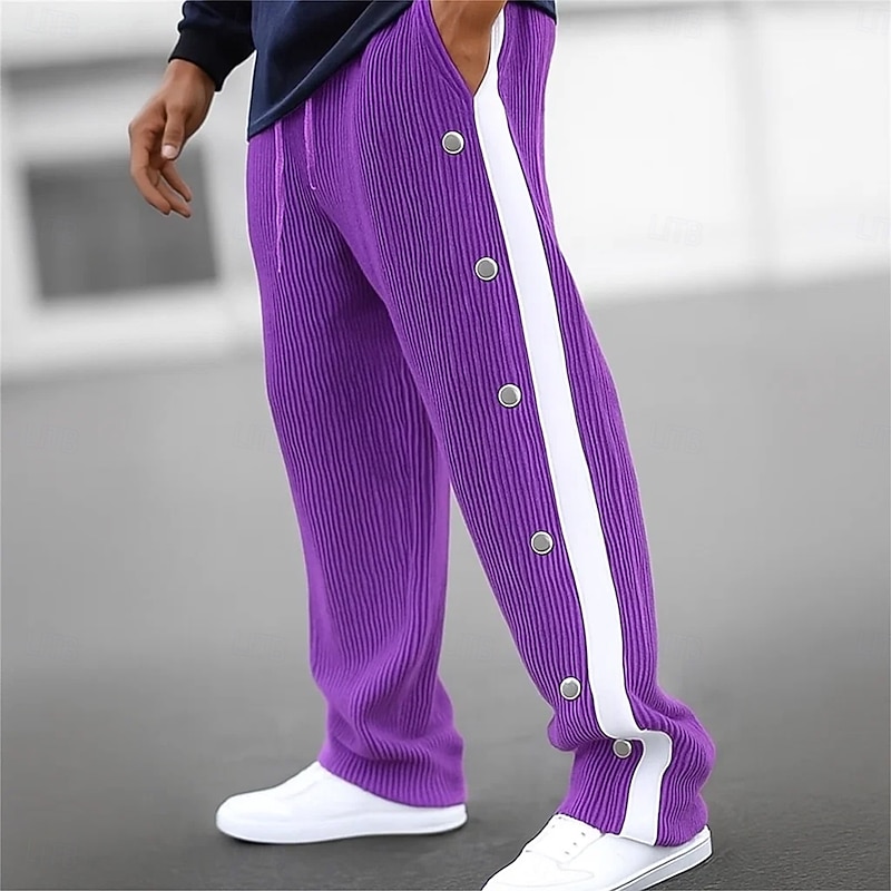 Men's Sweatpants Wide Leg Sweatpants Athletic Pants Corduroy Pants Trousers Drawstring Elastic Waist Plain Moisture Wicking Breathable Full Length Sports Outdoor Casual Daily Vacation Fashion Black2