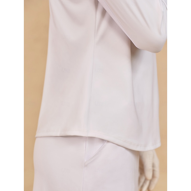 Women's Golf Polo Shirt White Top Ladies Golf Attire Clothes Outfits Wear Apparel4