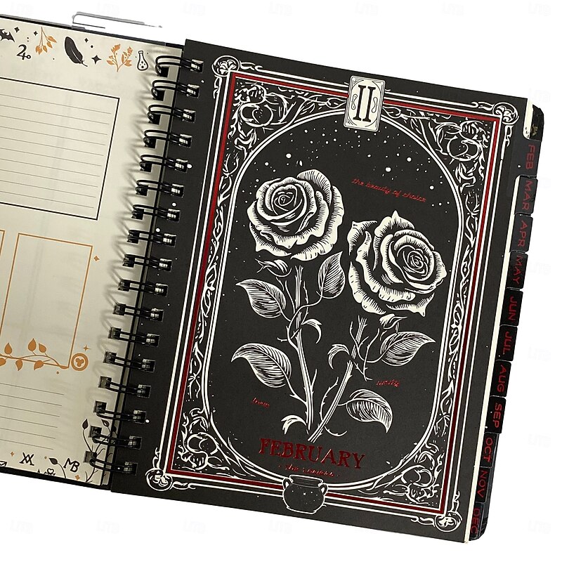 Waiting for the Night 2026 Spiral Wall Calendar, Dated January-December 2026, 12 Unique Monthly Spreads, Gothic Tarot Card-Inspired Artwork4