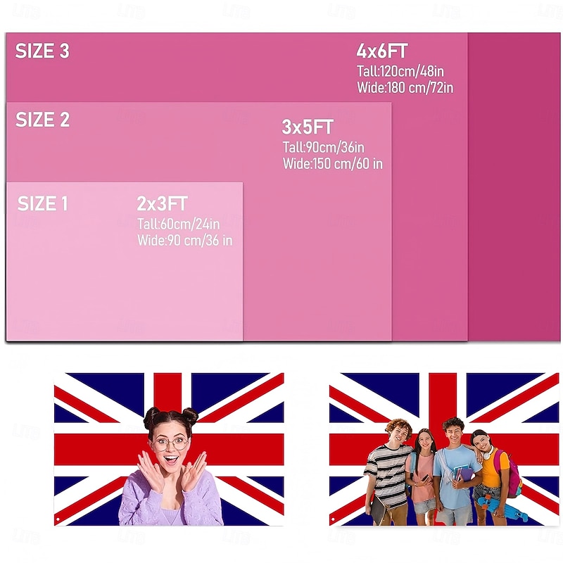 Personalized Customized Union Jack UK Flag PhotoTapestry Poster Create Your Own Image For Home Decor Dorms Bedrooms Living Rooms Clubs Bars Concerts Party Wall Hanging2