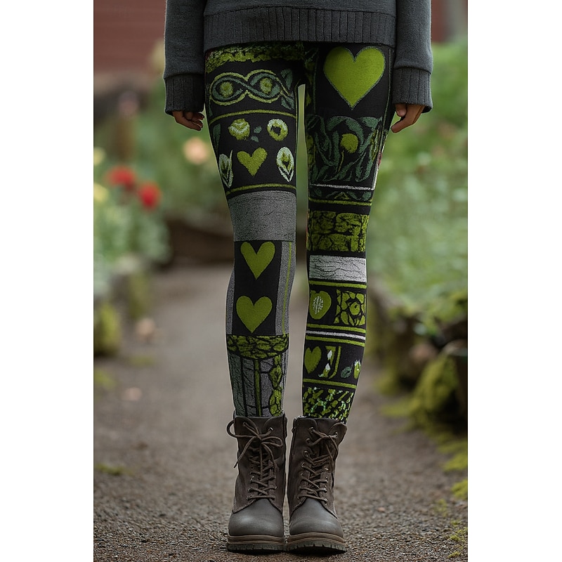 Women's Leggings Vacation Vintage Ethnic Style Full Length High Waist Graphic Geometric Pattern Abstract 3D Print Quick Dry Breathability Soft Stretchy Outdoor Home Causal Lake blue Red Blue Purple4