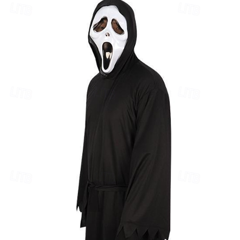 Halloween Ghost Face Mask for Kids, Scary Latex Full Head Mask for Cosplay, Grim Reaper Costume, Haunted House, and Masquerade Party Decor3