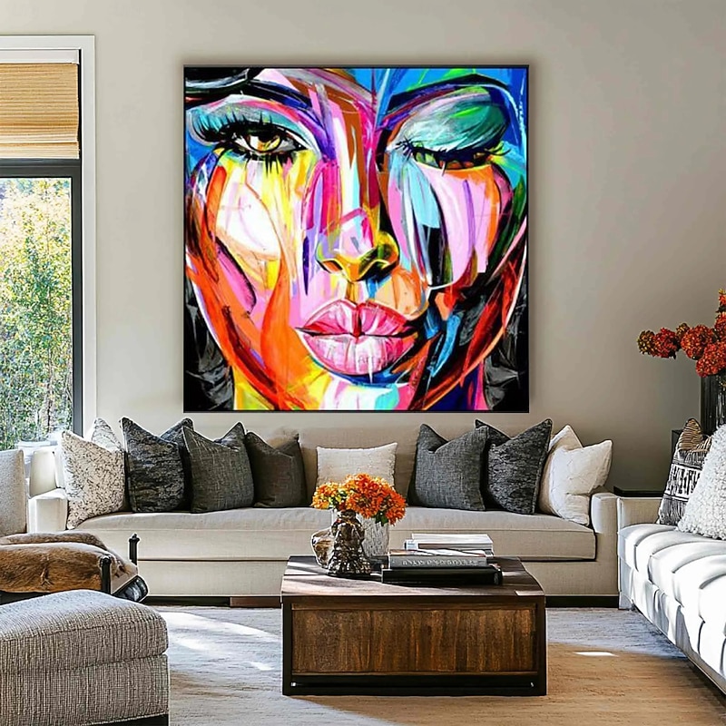 Handmade Oil Painting Canvas Wall Art Decoration Portrait Woman Abstract for Home Decor Rolled Frameless Unstretched Painting3