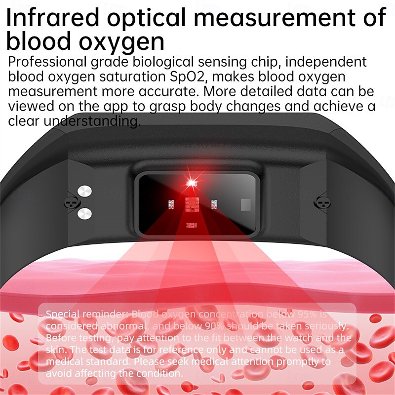 BK05 Fashion Smart Band 0.96 Screen Body Temperature Smart Bracelet Heart Rate Blood Oxygen Pressure Monitor Fitness Wristband4