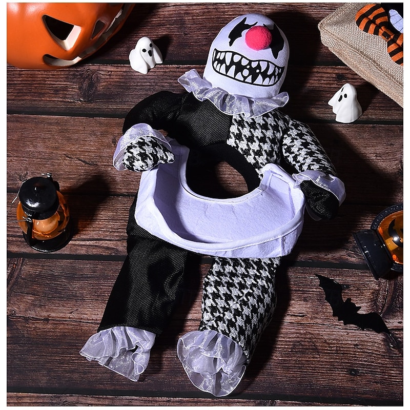 Medium Breeds Polyester Funny Devil Cartoon Dog Costume - Halloween Pet Transformation Outfit Pullover Design3