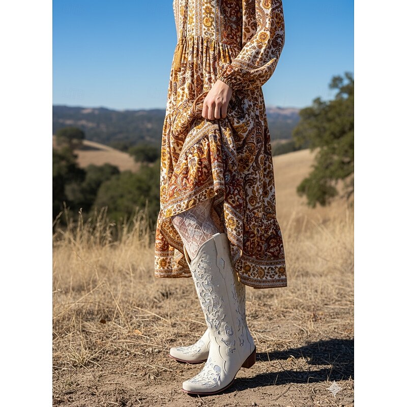 Women's Rhinestone Embellished Vintage Western Cowboy Boots, Embroidered Leather Design for Weddings and Special Occasions4