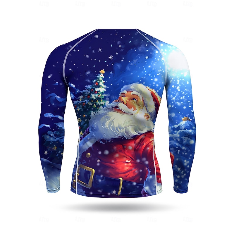 Christmas Men's Unisex Running T-Shirt Athletic Shirt Gym Shirt Fitness Shirt Workout Shirt Long Sleeve Tee Tshirt UPF 50 UV Resistant Soft Sweat wicking Mountain Bike / MTB Gym Workout Mountain Bike2