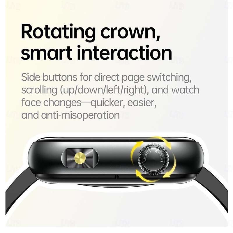 TK50 Bluetooth Calling Smart Watch 1.72 HD Screen Fitness Tracker IP68 Waterproof Blood Pressure Oxygen Heart Rate Smartwatch2