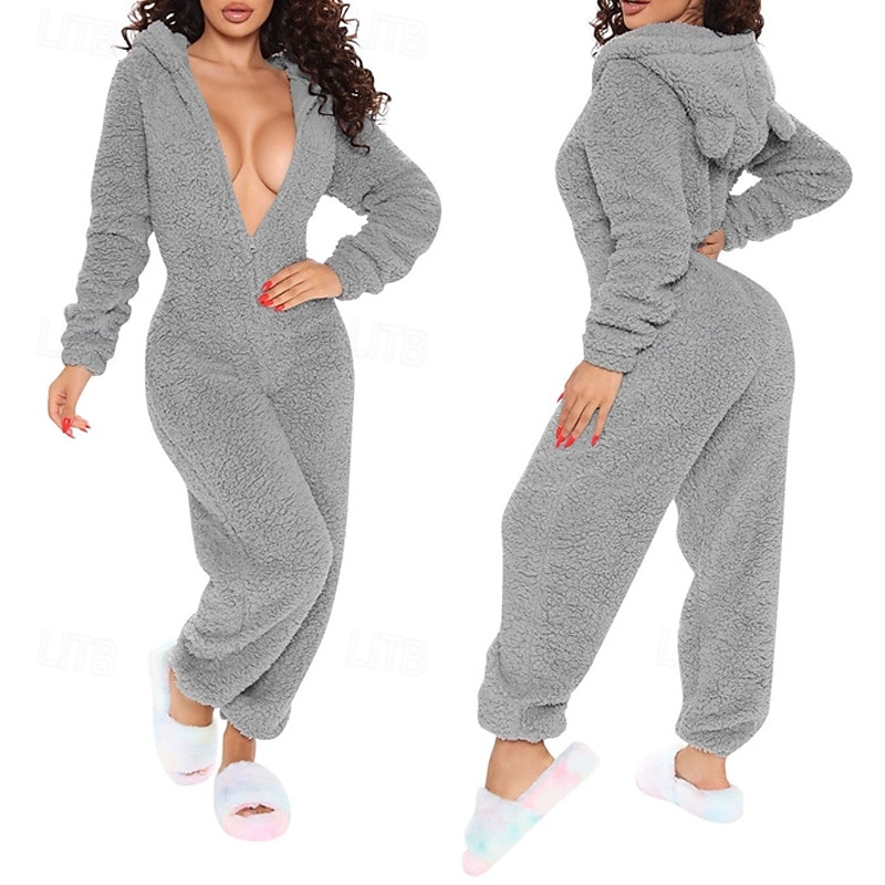 Women's Normal Jumpsuit Active Solid Color Long Sleeve Round Neck High Waist Vacation Daily Regular Fit Black White Red Summer2