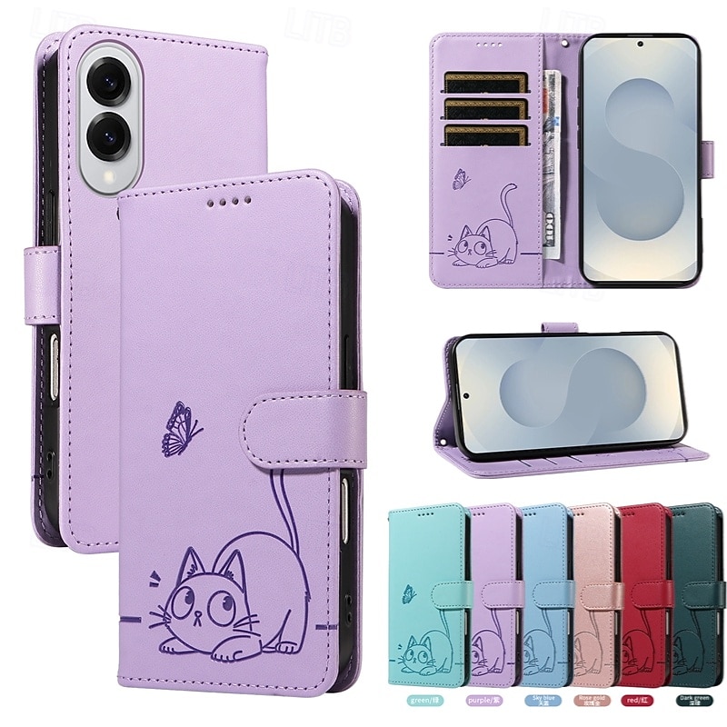 Phone Case For Google Pixel 10 Pro XL Pixel 9 Pro XL Pixel 8 Pro Pixel 7 Pro Wallet Case Full Body Protective with Lanyard Shockproof Cat Retro PU Leather