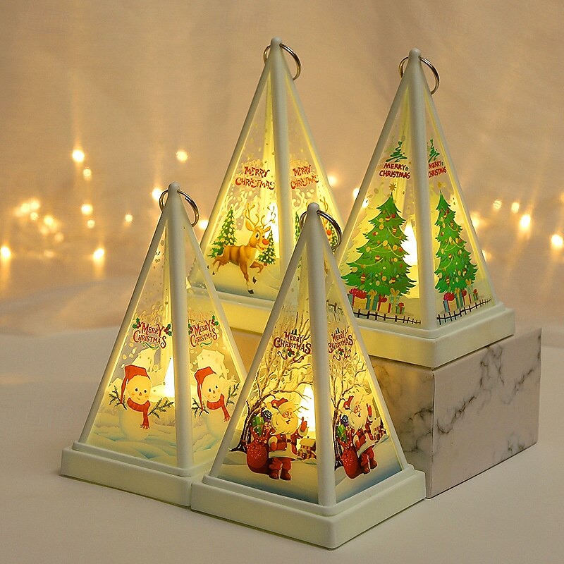 1 Pc 17 * 9.5CM Christmas LED electronic candle light, hand-held lantern pendant light, indoor and outdoor gathering table decoration light, small night light, AAA battery