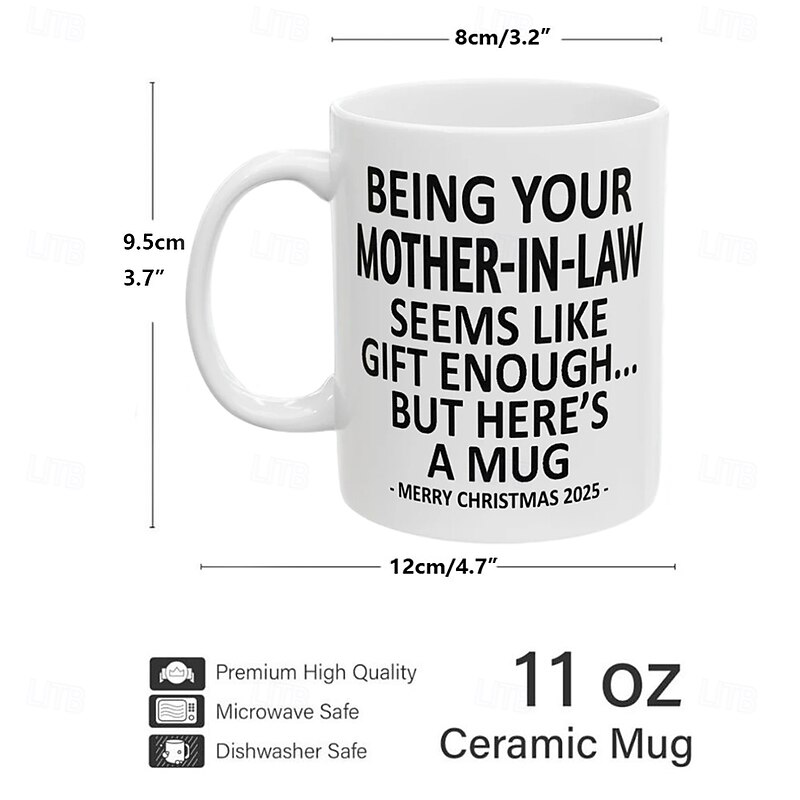 Christmas 2025 Gift Mug Being Your Mother-In-Law 11oz Funny Mug, Holiday Coffee Cup from Mom-in-Law Hilarious Xmas Present, Family Birthday Seasonal Drinkware2
