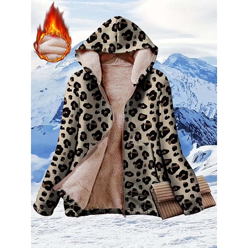 Women's Zip Up Hoodies Floral Graphic Tribal Elegant Warm Vintage Long Sleeve Hooded Regular Tops Home Work Dailywear Zip Up Zipper Pocket Gray Spring Fall Winter