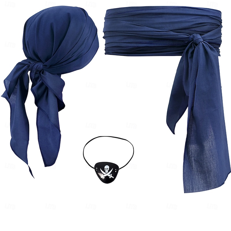 Retro Vintage Medieval Renaissance Waist Belt Headband Accessories Pirate Viking Fancy Dress Men's Women's Unisex Pirate Halloween Carnival Performance LARP Adults Belt Headwear Eye Patch All Seasons2