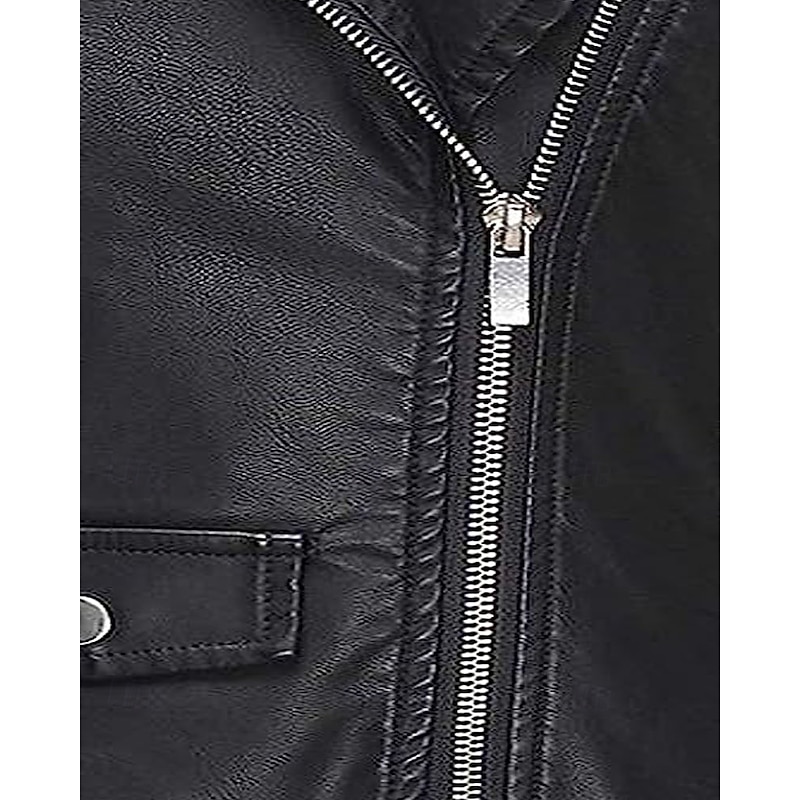 Women's Faux Leather Jacket Warm Comfortable Zipper Pocket Casual Solid Color Vacation Street Casual Daily Wear Short Turndown Regular Fit Long Sleeve Outerwear Black Wine Blue Fall Winter4