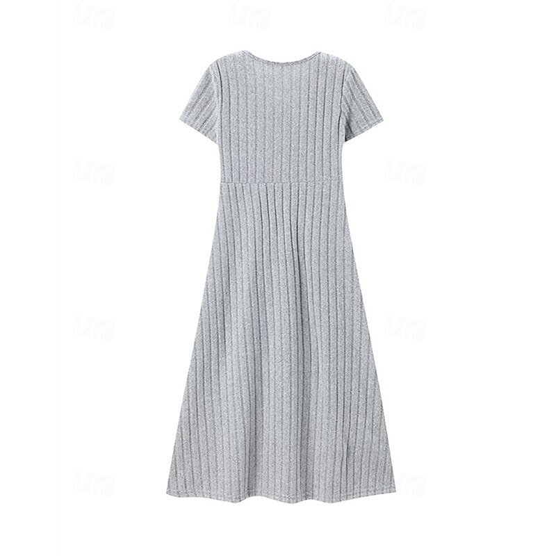 Women's Fashion Streetwear Blouse Skirt Sets Pants Sets Short Sleeve Round Neck Solid Color Split Outdoor Casual Daily Black Gray Summer Regular Fit3