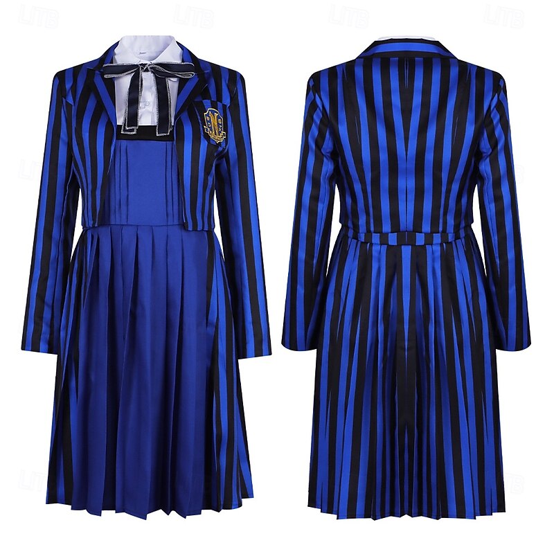 Dark Academia Halloween Fancy Costume School Uniform Gothic Horror Gothic Horror Scary Costume Adults' Women's Halloween Carnival Performance Party Easy Halloween Costumes Dress Up2
