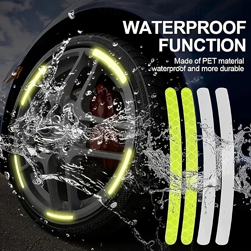 20pcs Reflective Wheel Rim Stickers – Glow in The Dark Safety Decals for Cars, Motorcycles & Bicycles2