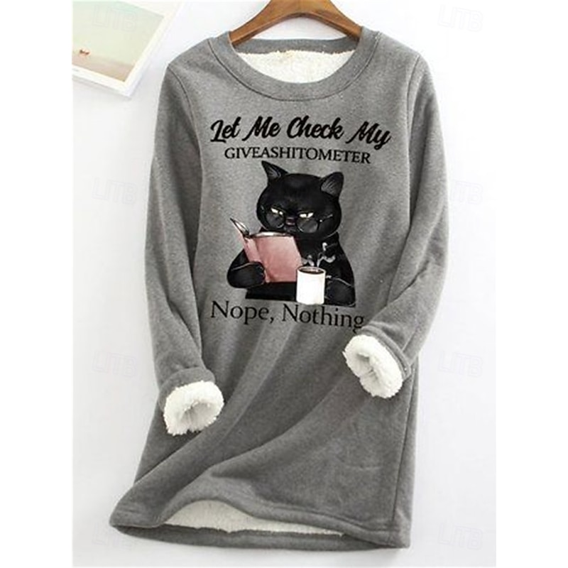 Women's Pullover Sweatshirt Graphic Letter Warm Casual Fuzzy Long Sleeve Crew Neck Round Neck Long Tops Street Casual Yellow Pink Red Blue Gray Spring Fall Winter2