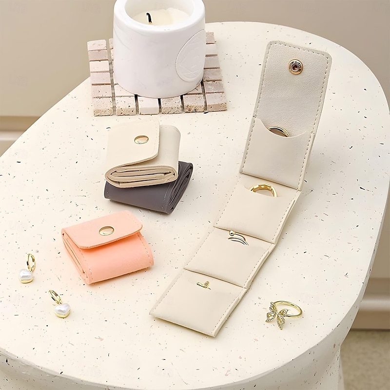 3 PCS Mini Travel Jewelry Bag Travel Jewelry Roll Bag with BuckleFoldable Portable Jewelry Organizers and Storage2