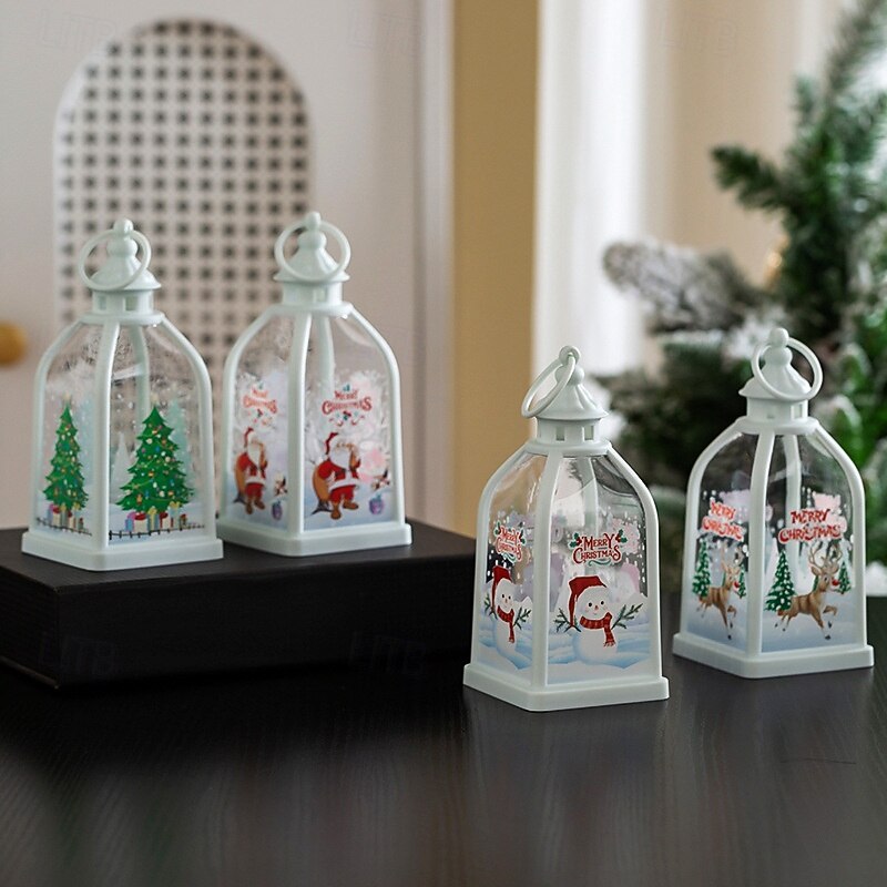 1 Pc 14.2 * 6.8CM Christmas LED Electronic Candle Light Handheld Lantern Party Desktop Atmosphere Ornament Light AG13 * 3 Battery3