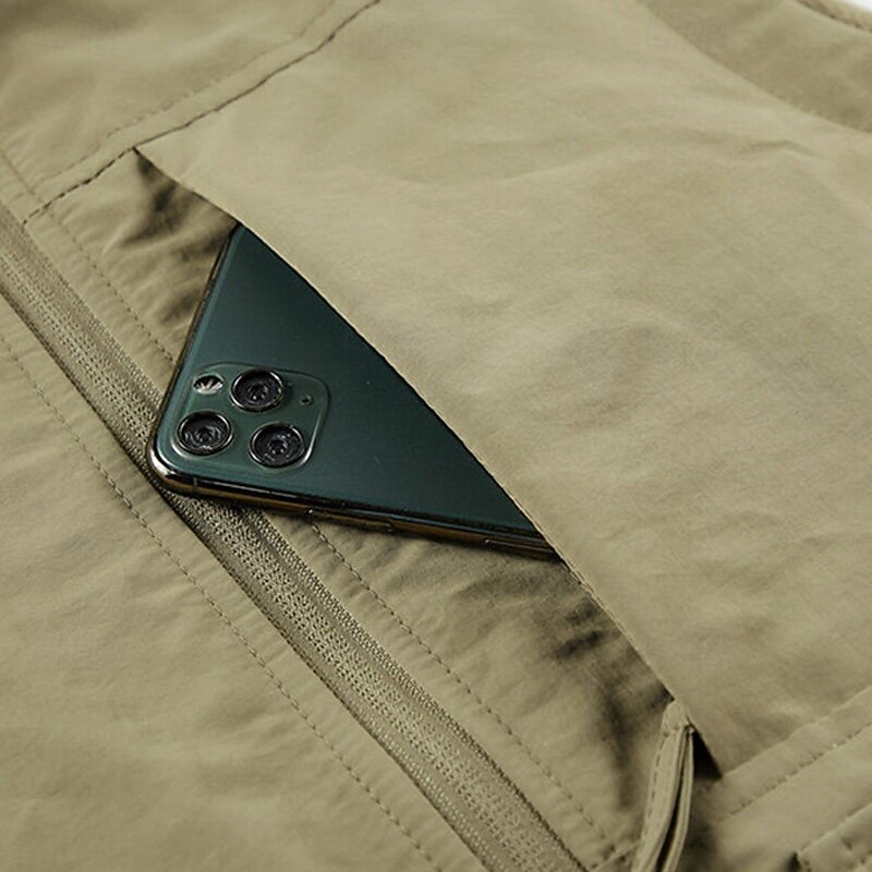 Men's Vest Gilet Fishing Vest Vacation Daily Date Fashion Casual Fall Winter Pocket Polyester Warm Comfortable Solid Color Zipper Stand Collar Regular Fit Black Khaki Dark Blue Gray Vest4