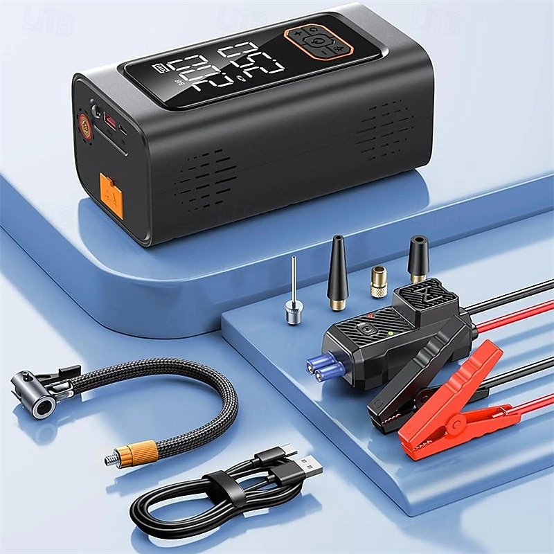 Tire Inflator Portable Air Compressor LED Light Cordless Rechargeable for Car Tires for Bicycle Bike Motorcycle Balls Car2